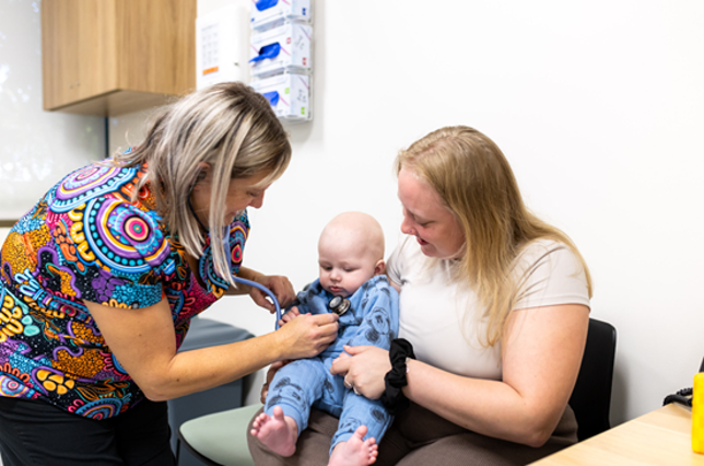 Young mother and baby receive specialist medical care